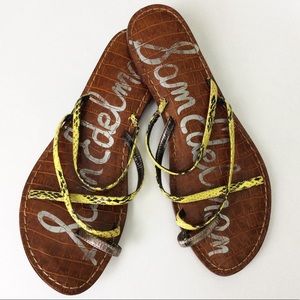 Sam Edelman Gillian Neon Yellow Strappy Sandals
